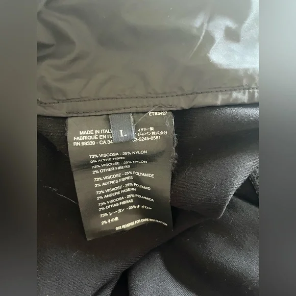 Prada Milano Black Zip-Up Hoodie – Made in Italy – Size L – Red Logo Sleeve